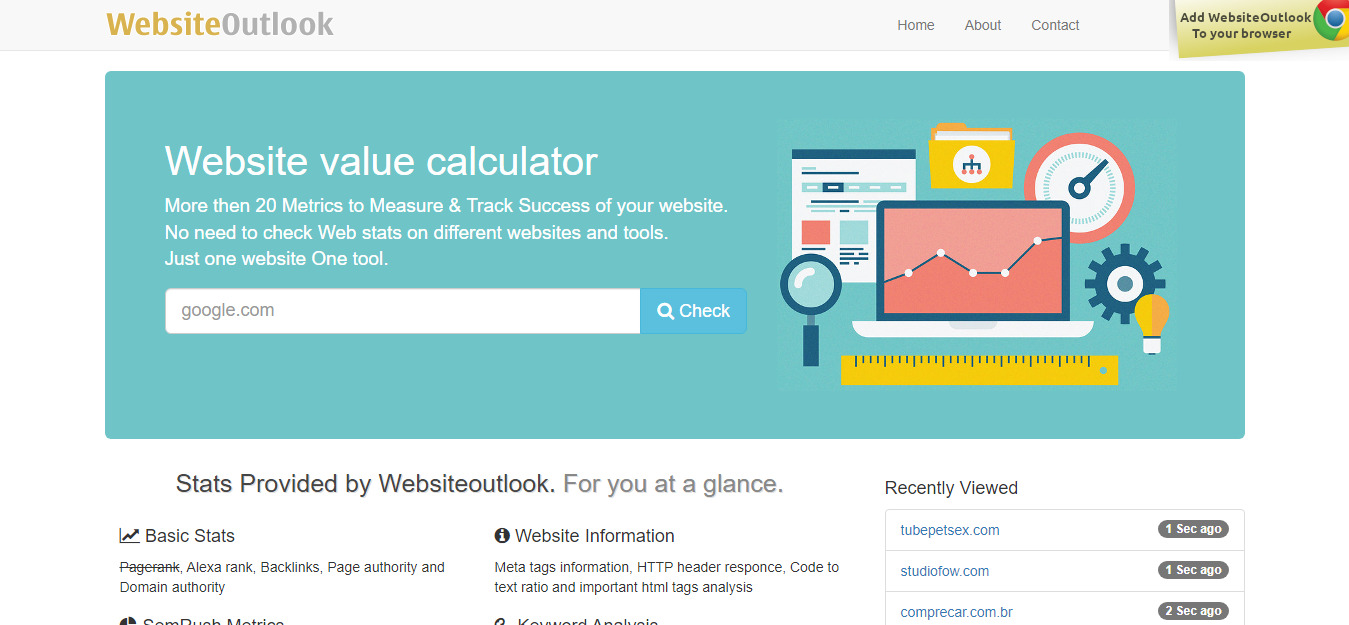 Website Outlook - Website Value Calculator And Web Information