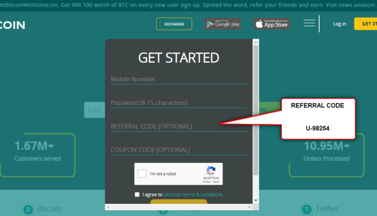 Unocoin Signup with Referral Code